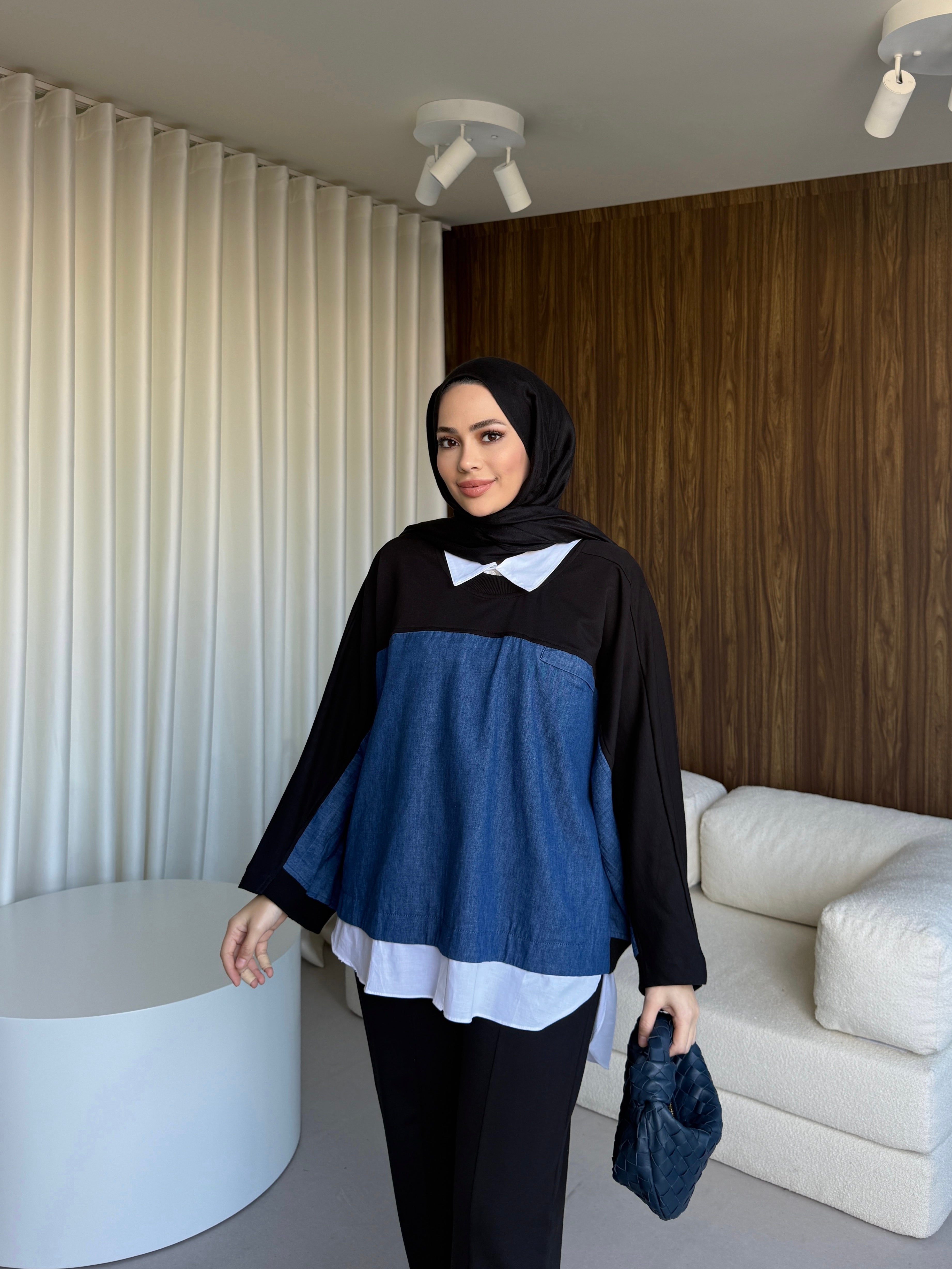 Hamuda Denim Garnili Örme takim