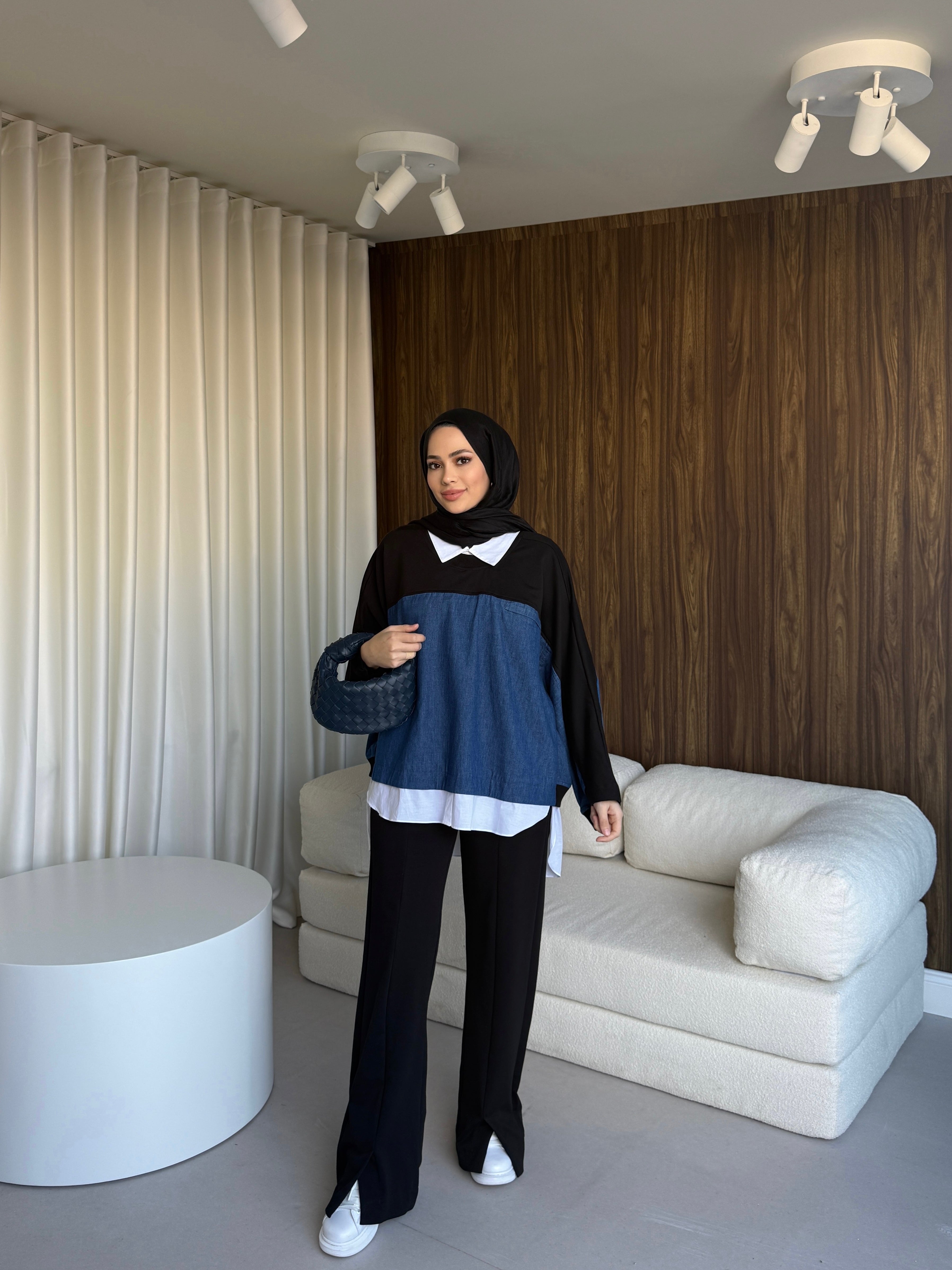 Hamuda Denim Garnili Örme takim