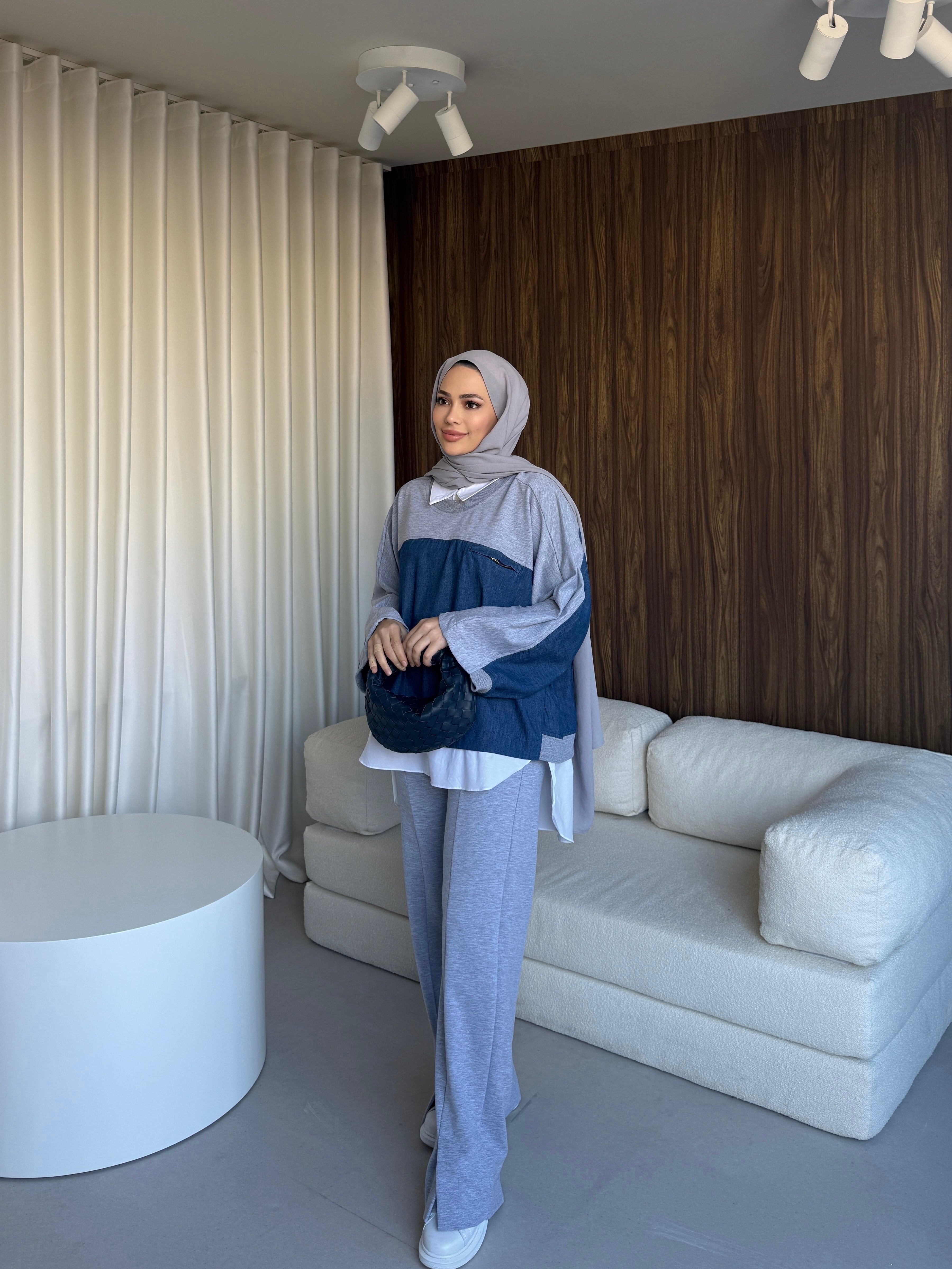Hamuda Denim Garnili Örme takim