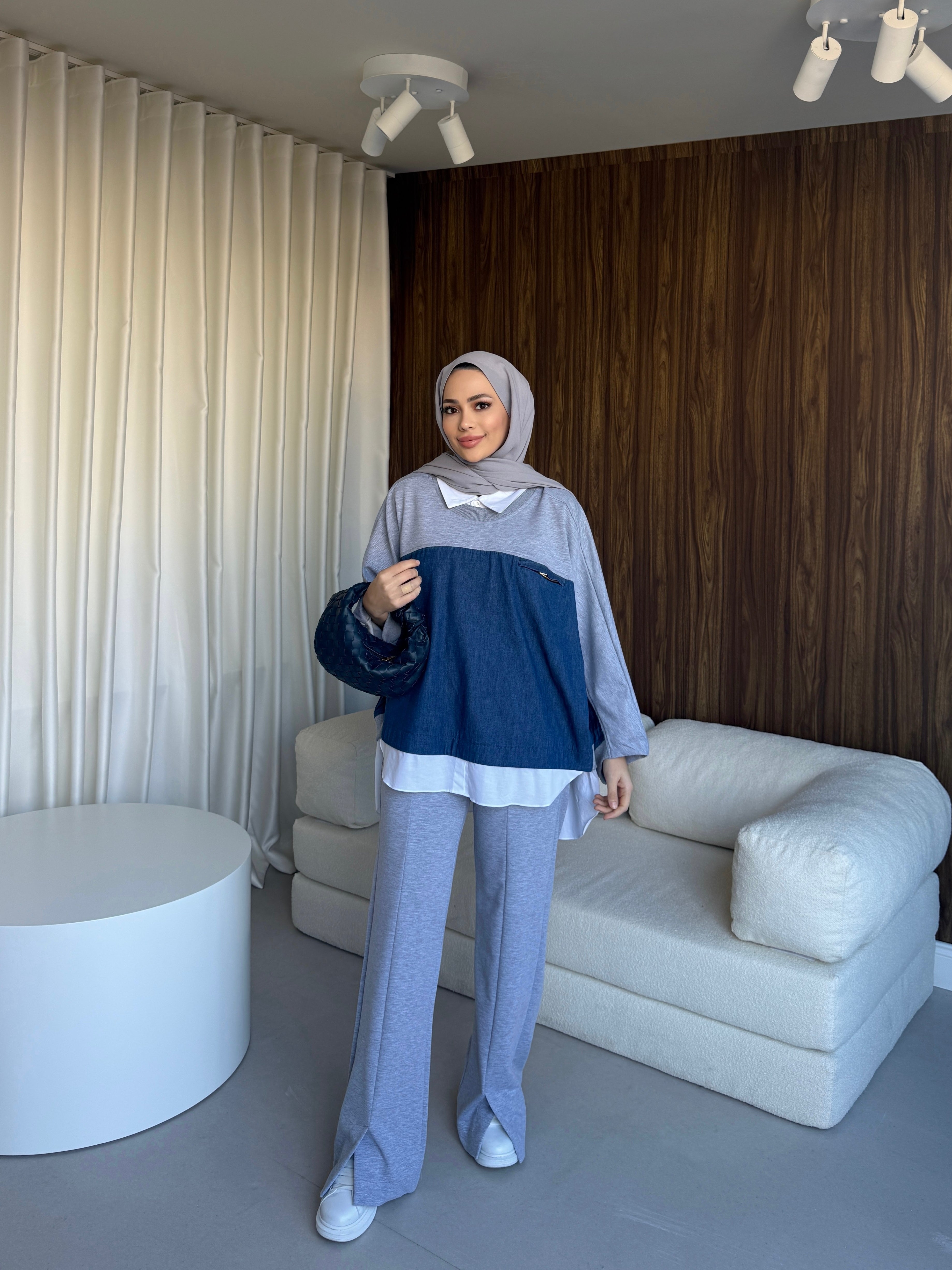 Hamuda Denim Garnili Örme takim