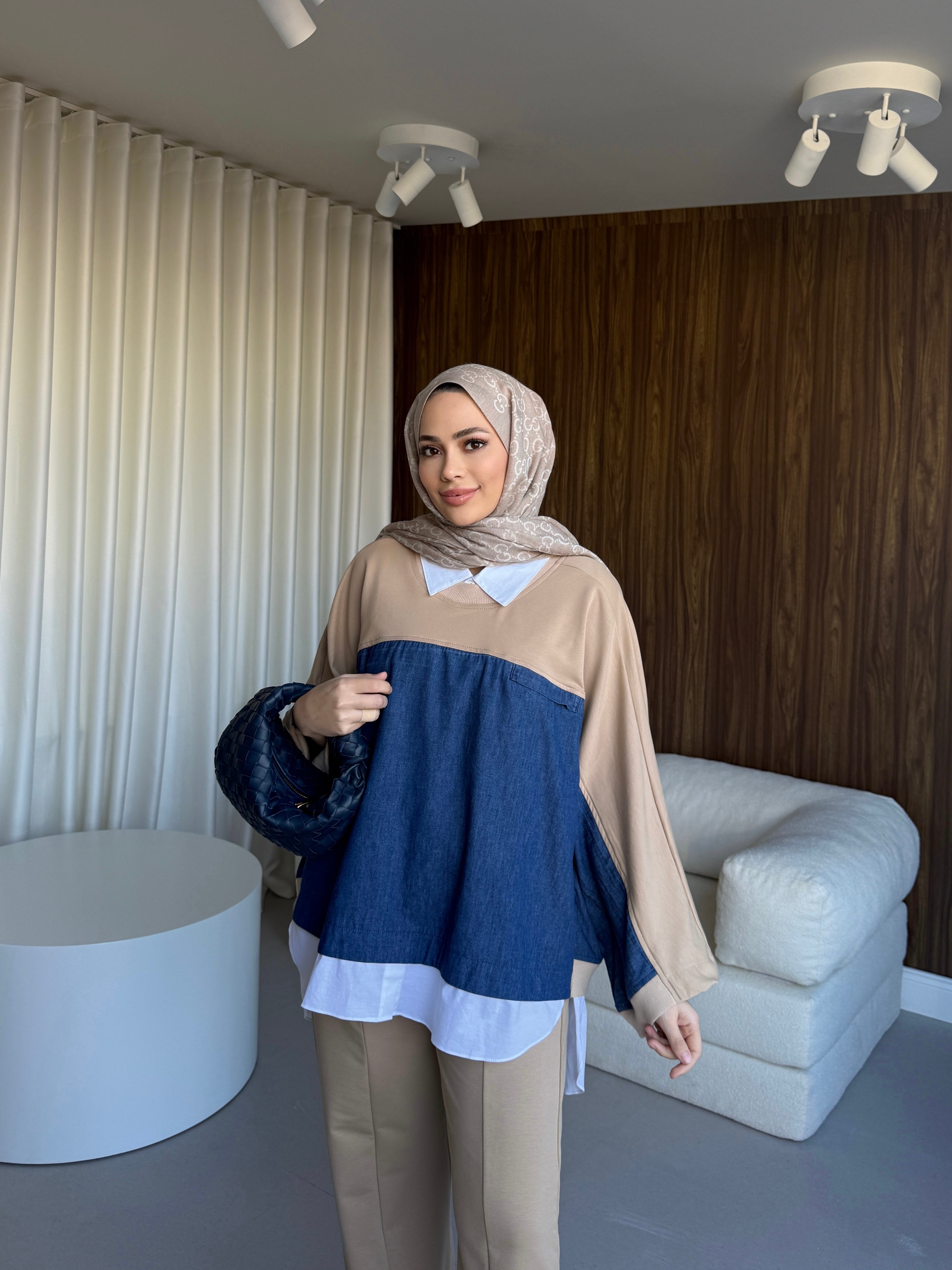 Hamuda Denim Garnili Örme takim