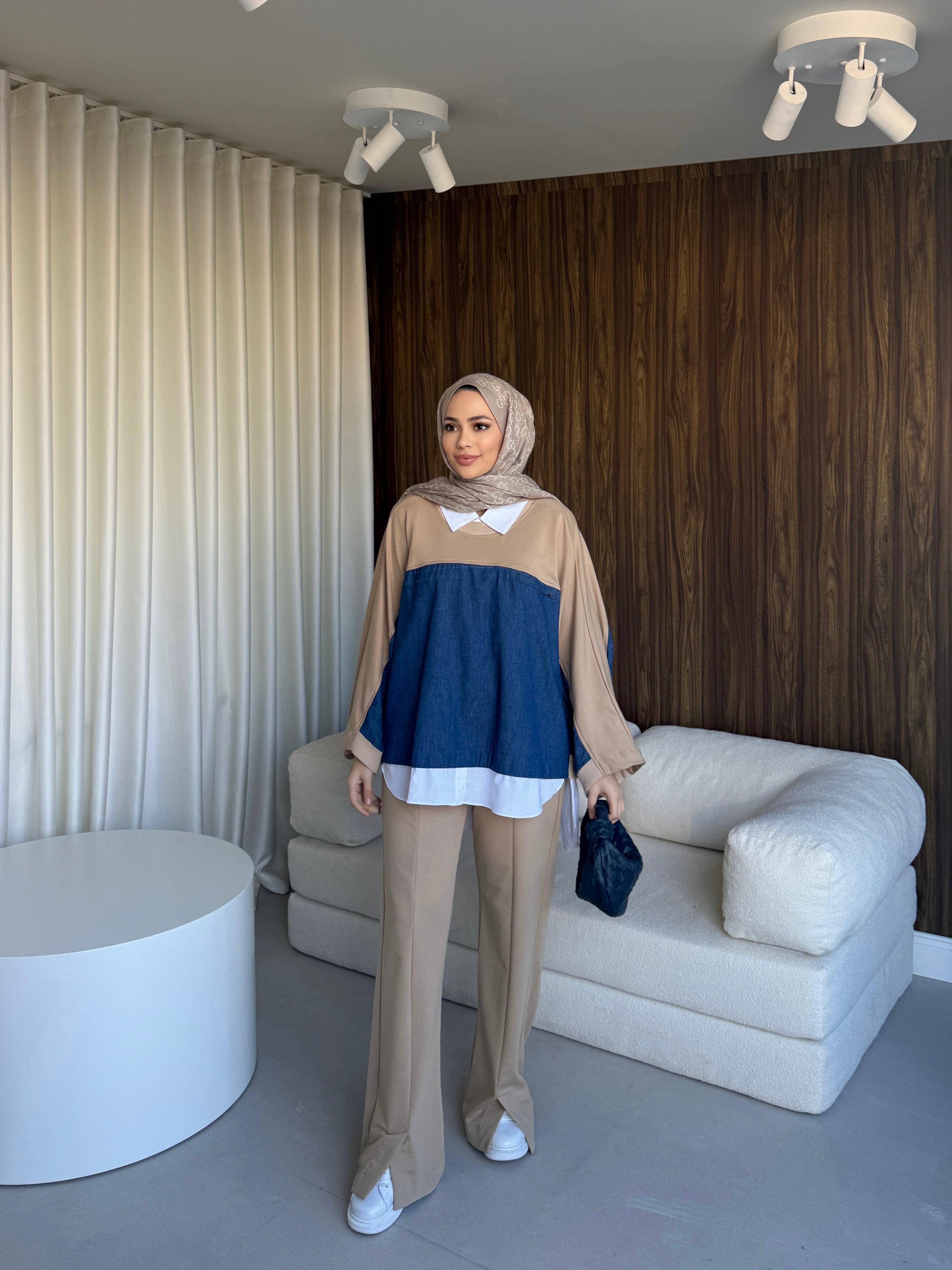 Hamuda Denim Garnili Örme takim