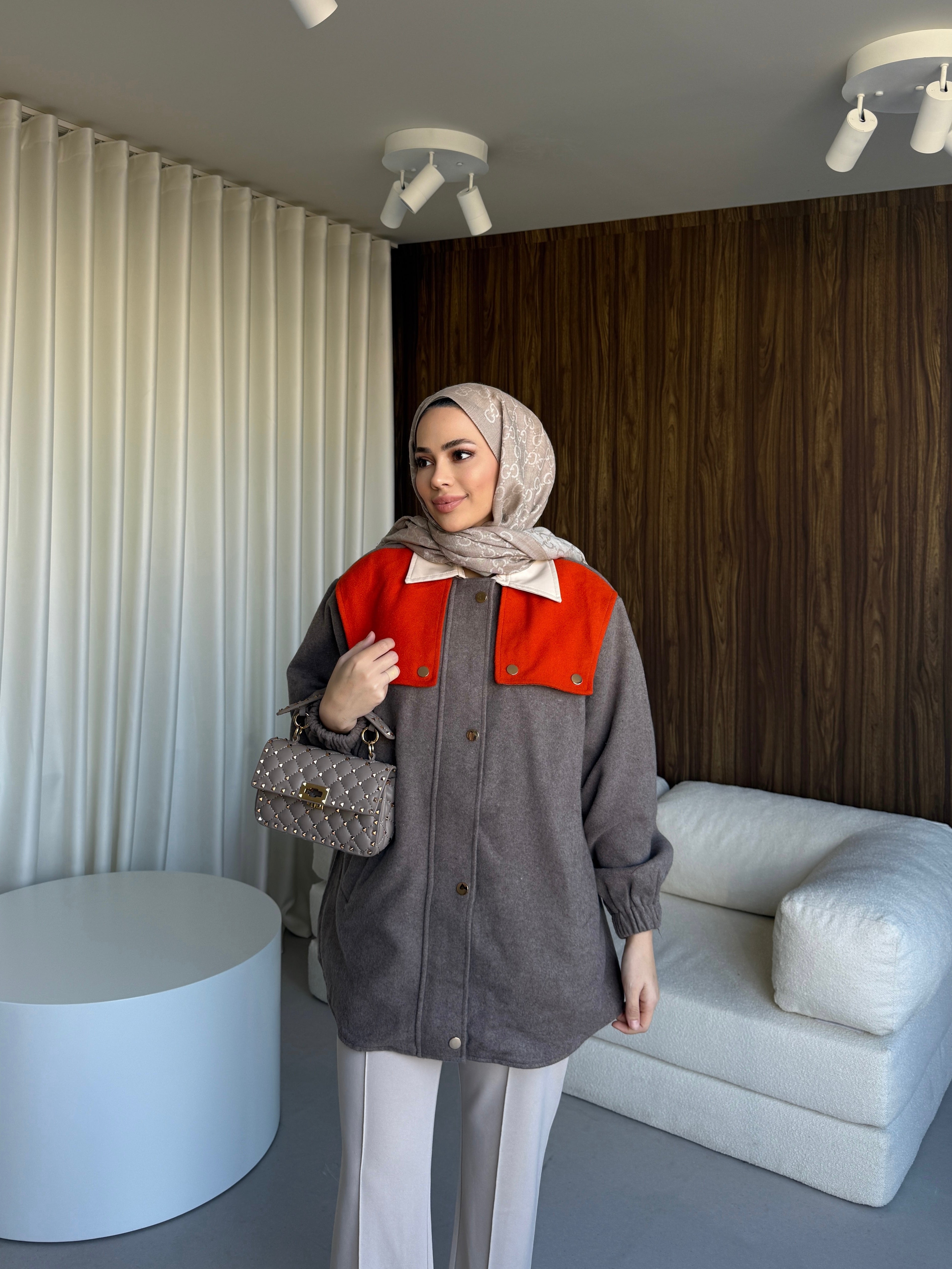 Renkli Kaşe Kısa Ceket Ürün ana görseli