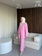 Pembe Bohem Bağlamalı İkili Takım