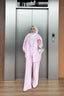 Pembe Dokulu Ceketli Üçlü Takım